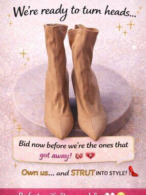 Simmi High Heel Sock Booties Size 5